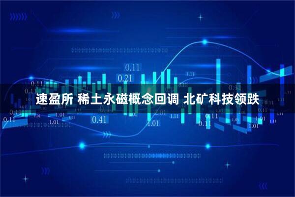 速盈所 稀土永磁概念回调 北矿科技领跌
