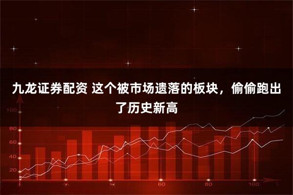 九龙证券配资 这个被市场遗落的板块，偷偷跑出了历史新高